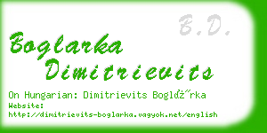 boglarka dimitrievits business card